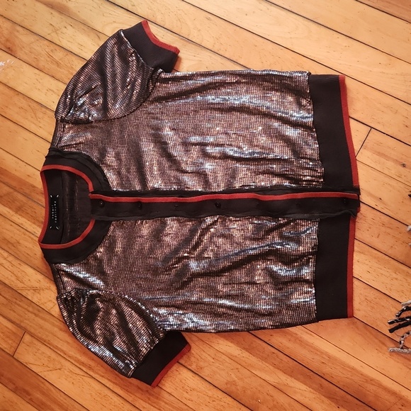 Robert Rodriguez sequined sweater blouse - Picture 1 of 7